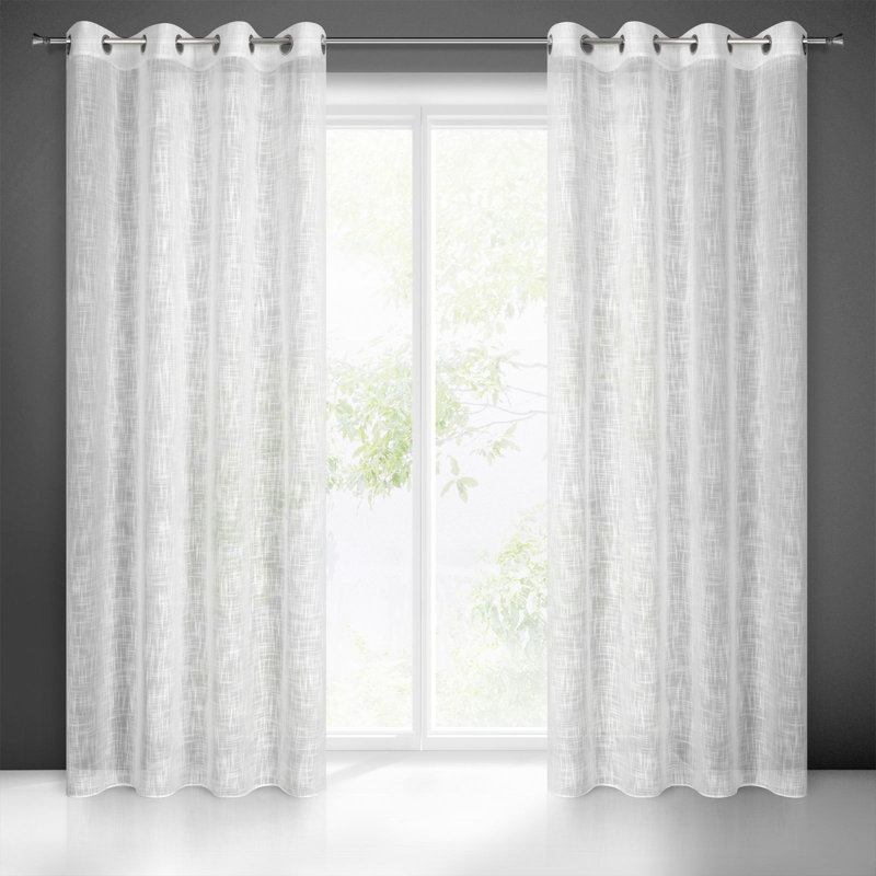 Pari Semi -transparent Curtains Single Panel, White