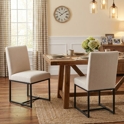 Nezih Linen Upholstered Dining Chairs Mid Century Modern Side Chairs by Everly Quinn
