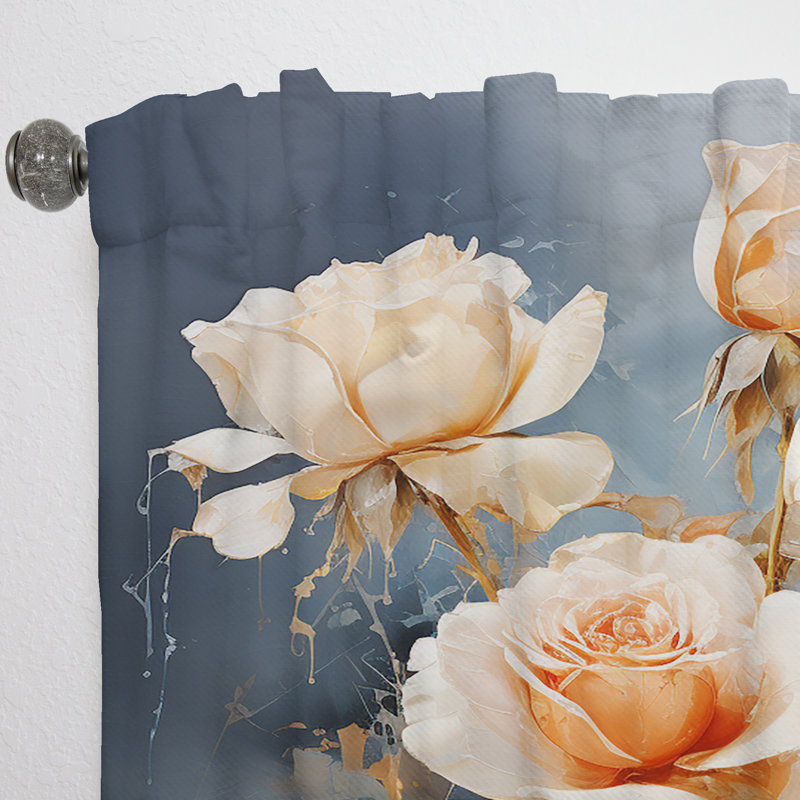 Eliya Harmonious Rose Bouquet II - Rideau moderne - Velours obscurcissant - 1 panneau, L 52 po x L 108 po