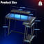 Gaming Table With LED Light, 120Cm Computer Table With Monitor Stand, L-Shaped Table With Headphone Hook-2096959389