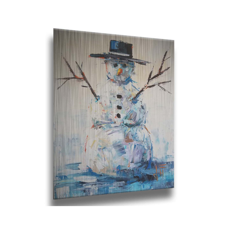 Bonhomme de neige par Jeff Boutin, H 24 po x l 30 po