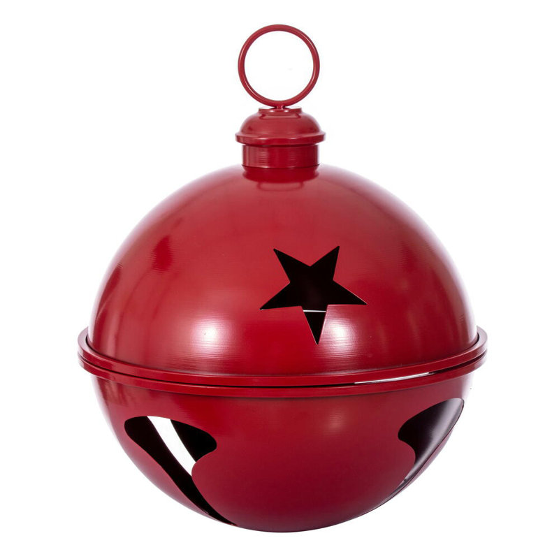 Ornement en forme de cloche., Rouge, H 18 po x l 18 po x P 18 po