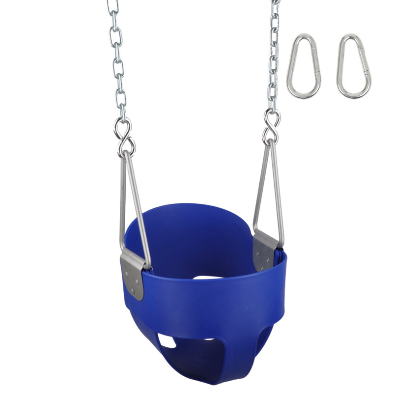 Highback Full Bucket Swing Seat with Chains and Hooks, Blue