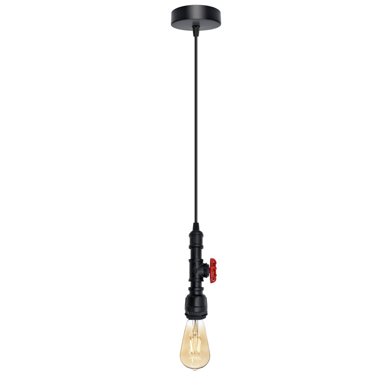 Buckeys 1 - Light Single Bulb Pendant, Black