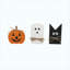Ensemble de 3 décorations de table d'Halloween, figurines blanches, noires et orange pour table à manger, centre de table et étagère