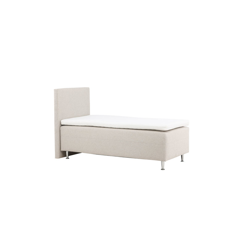 Pilvi Upholstered Bed with Mattress, 90 x 200cm, Beige