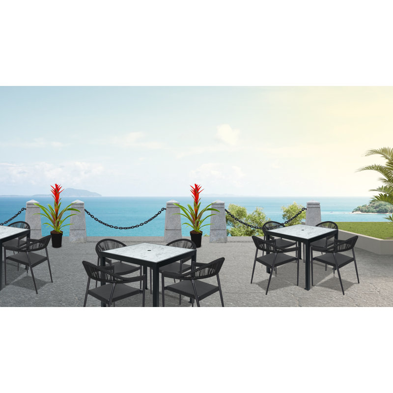 Table carrée L 36 po x l 36 po Surf Inlay, Carrera clair, Noir
