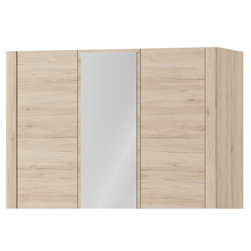 Desjo 3-Door Mirrored Wardrobe, With LED
