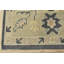 Tapis gris en laine noué à la main de conception unique 7 pi 9 po x 9 pi 11 po