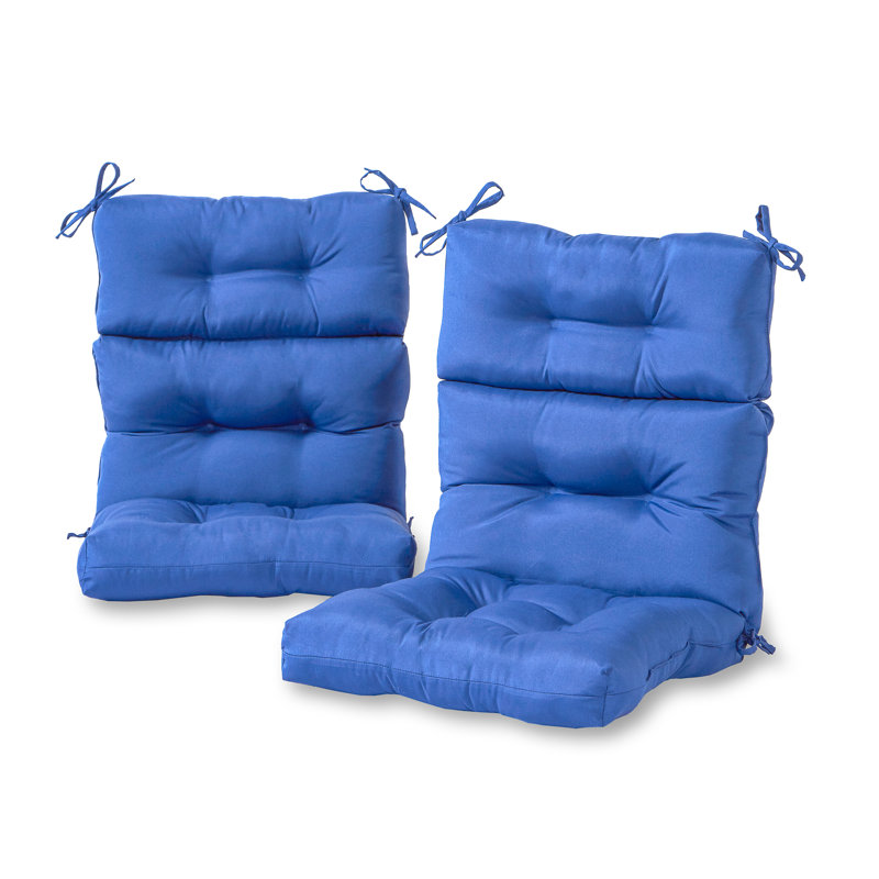 Coussin de chaise d'extérieur à dossier haut Lester, Bleu marine, 2