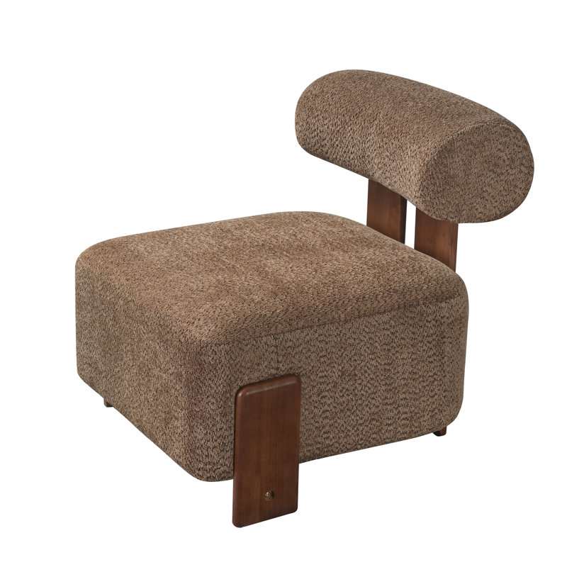 Chaise d'appoint Rheia Mid-Century, Brun