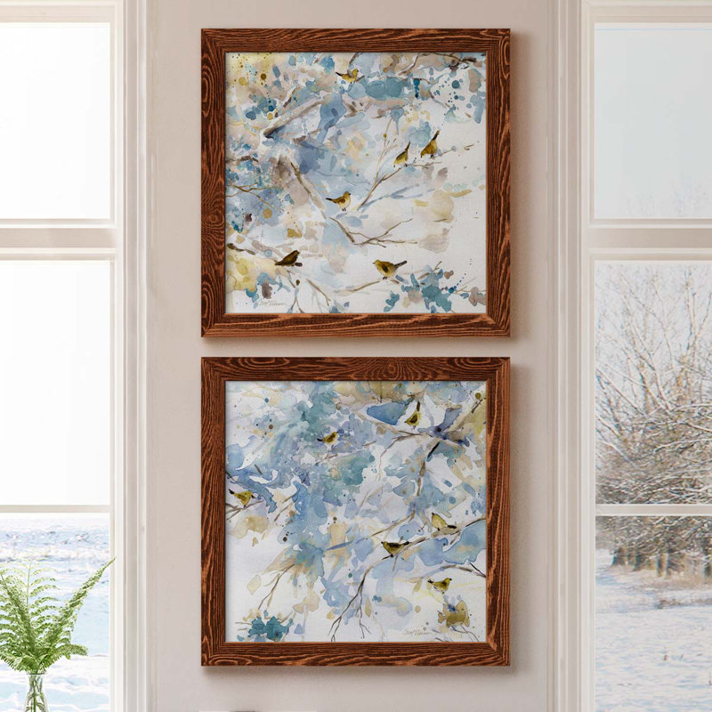 «Topaz Spring I», ensemble de 2 peintures sur toiles, H 40 po x l 20 po x P 1,5 po, Toile encadrée érable