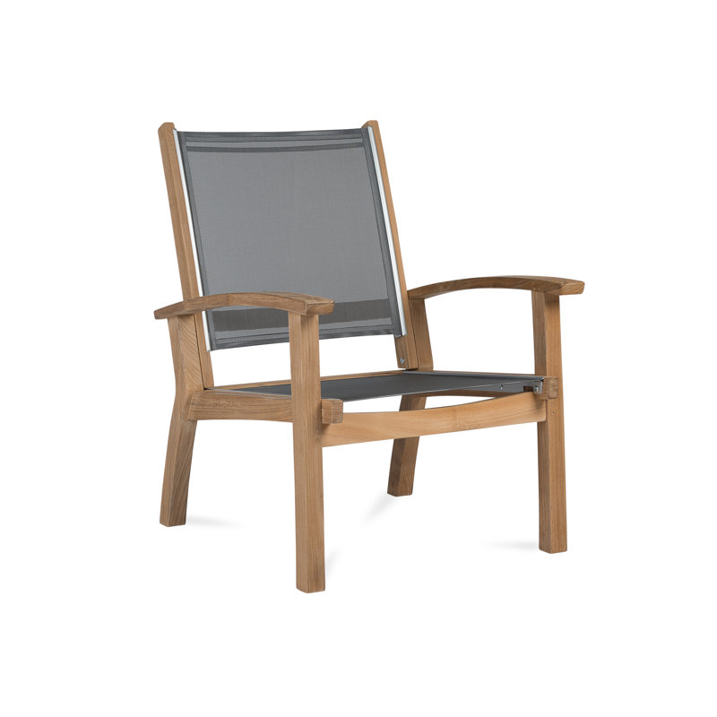 Barbados Teak Outdoor Lounge Chair, Gray