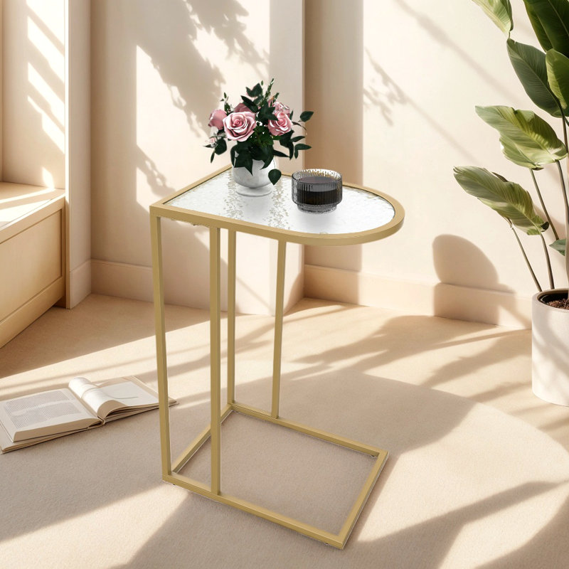 Glass Top C Table End Table