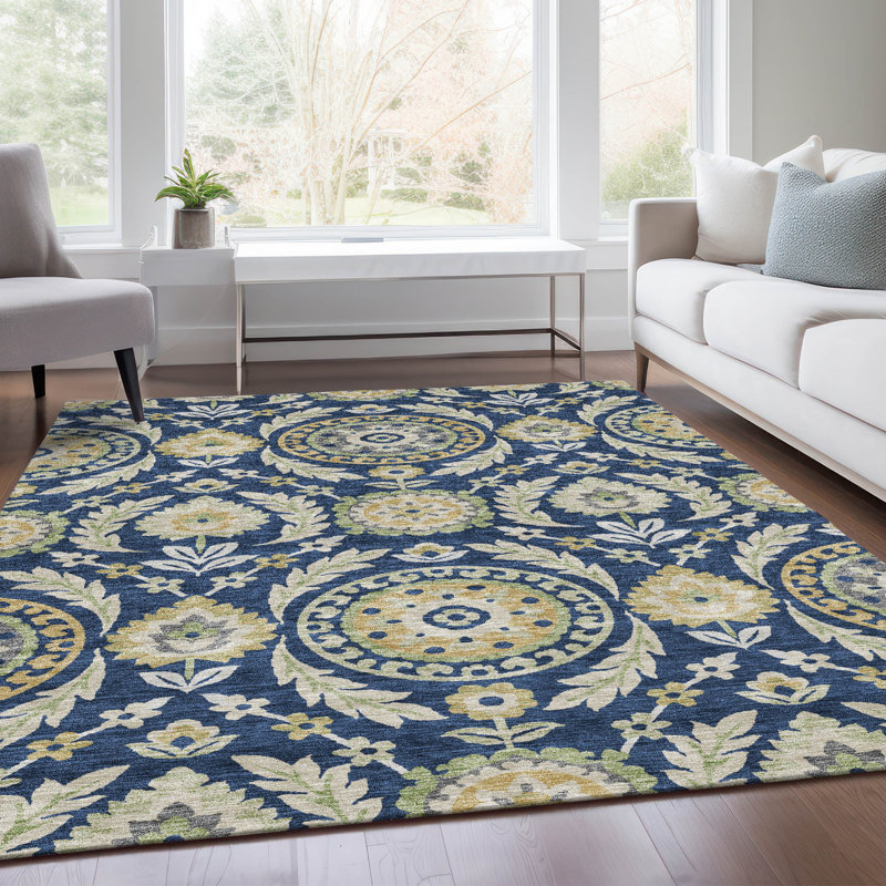 Mahaney Floral Indoor / Outdoor Rug, Rectangle 9' x 12'