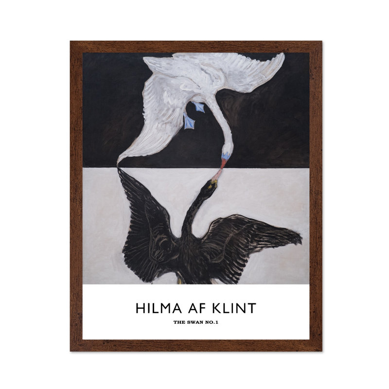 Hilma Af Klimt - The Swan No1, 12"H x 16"W, Poster, Brown Framed