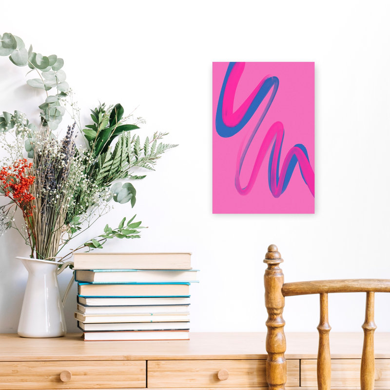 Vivid Swirl Dance Abstract Bold Colorful Lilac Violet Wall Art Print 1 Piece Wrapped Canvas Wall Art, 45.72cm H x 30.48cm W