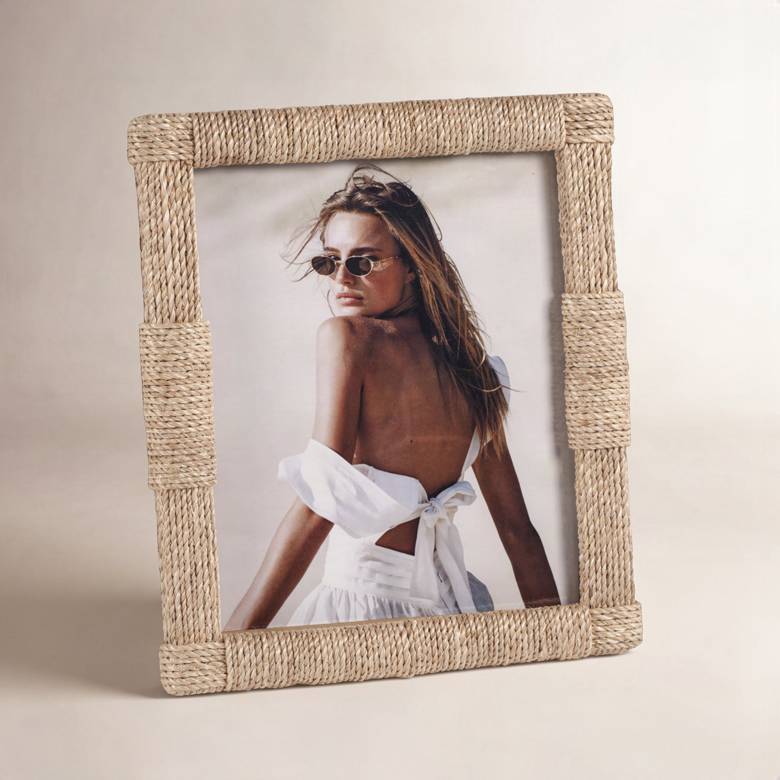 Hamburg Beige Abaca Picture Frame, 8" x 10"
