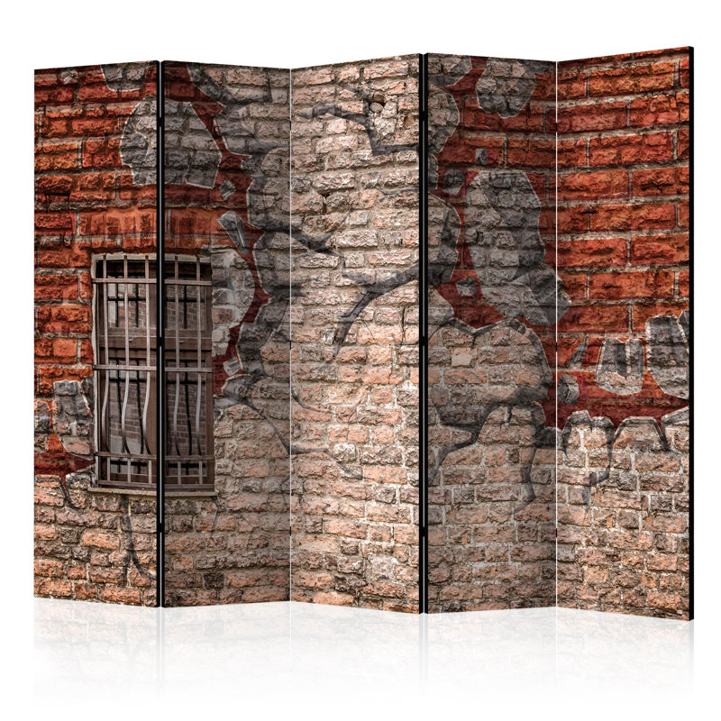 225cm W x 172cm H 5 - Panel Wood Folding Room Divider