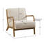 Chaise longue rembourrée de mousse haute densité avec fabrication en bois massif et tissu texturé style Mid-Century moderne-1870376578