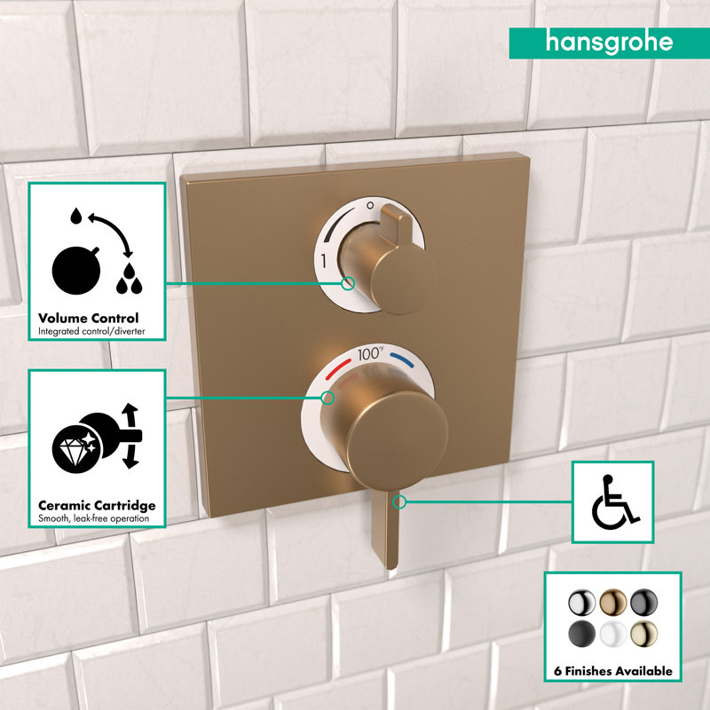 Ecostat Shower Faucet Trim Valve Trim Only, Brushed Bronze