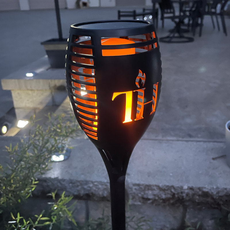 Ensemble de 2 lampes de poche à flamme solaire Tiki-Inspired