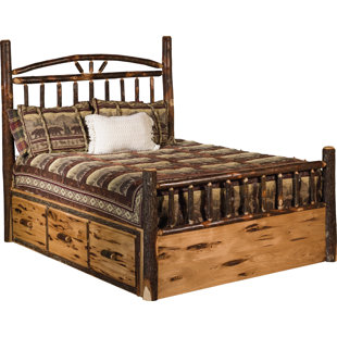 Solid Wood Spindle Storage Bed