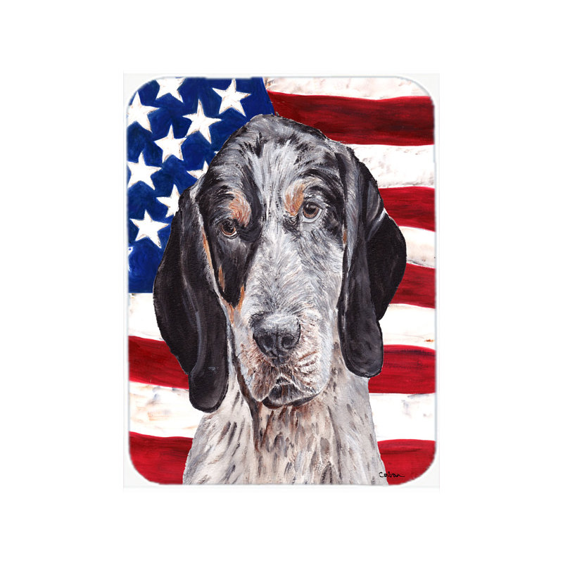 Planche à découper en verre American Flag USA-Coonhound
