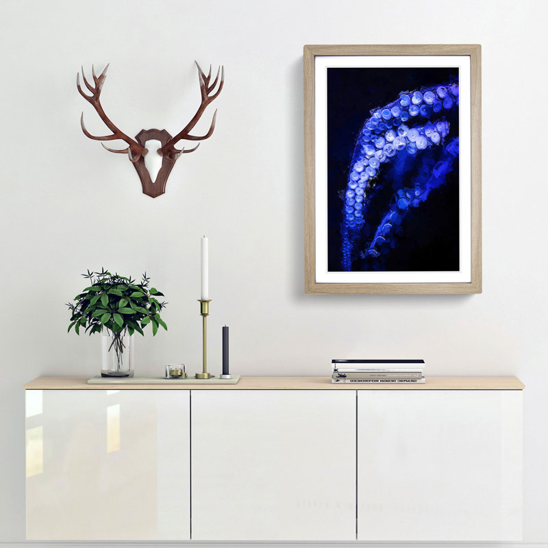 Octopus Tentacles - Picture Frame Painting Print, Oak Framed, 48cm H x 36cm W x 2cm D