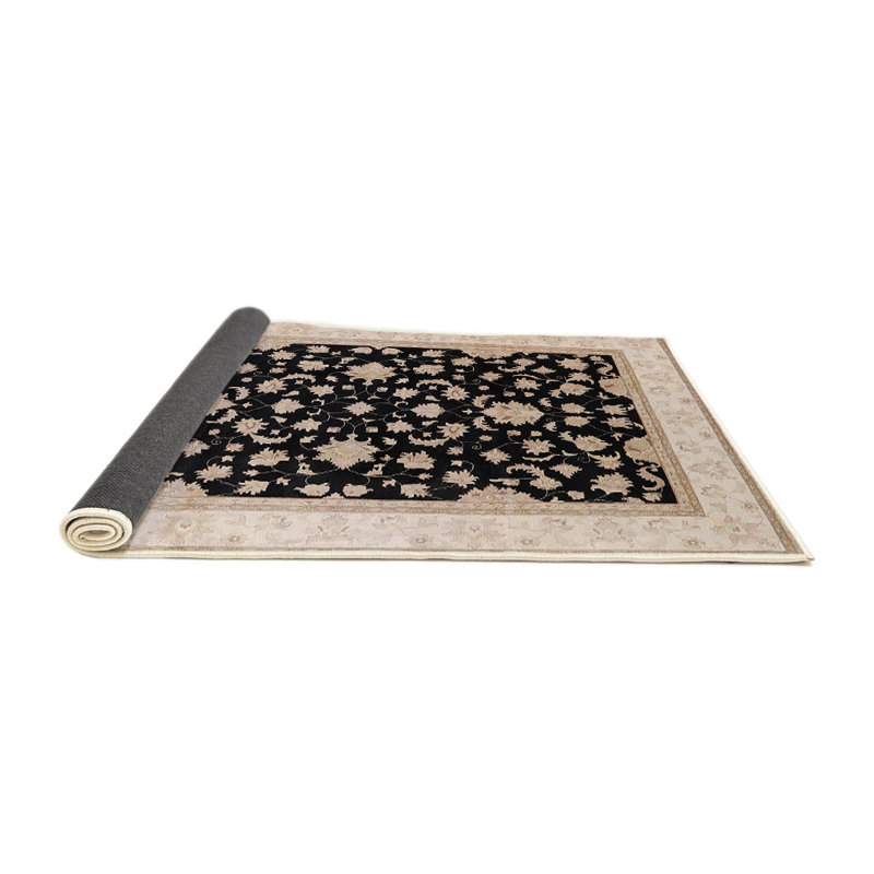 Tapis oriental ivoire / noir Chen, Rond 4 pi