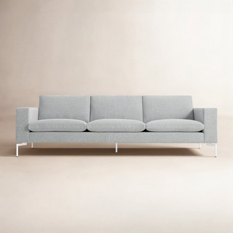 Nouveau canapé à accoudoirs carrés standard, H 32 po x l 92 po x P 35 po, Mode Maharam en tissage croisé en taille-douce