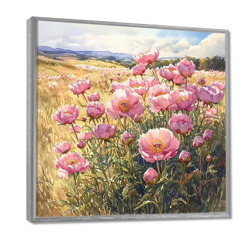 Kirklin - Floral Wall Art, Floater Framed Print, Silver, 30" H x 30" W