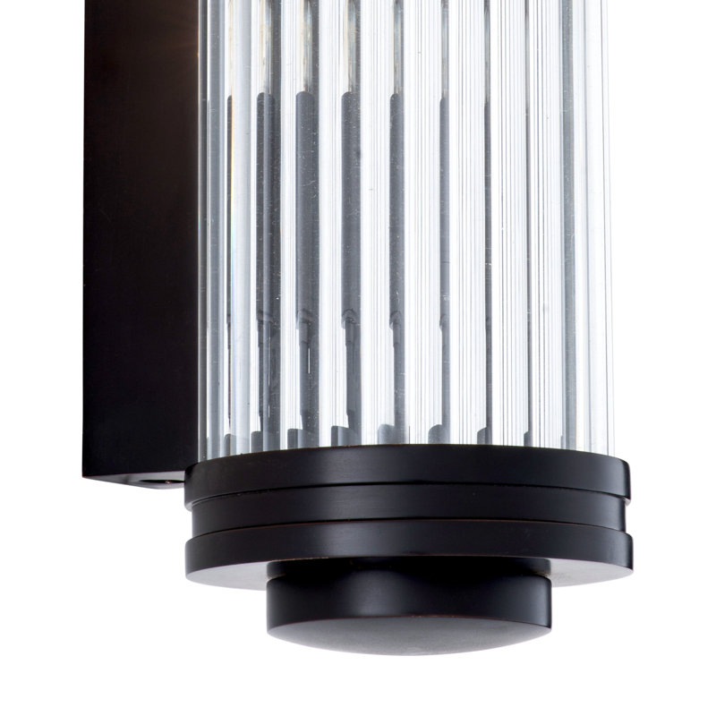 Gascogne Flush Mounted Sconce, Bronze/Clear, 2 Lights