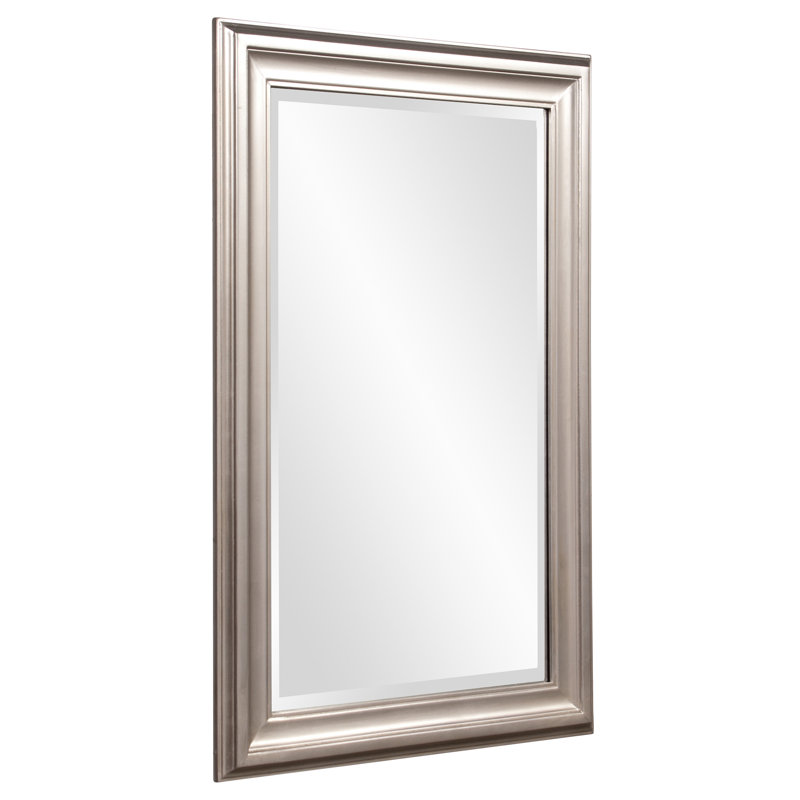 Mora Solid Wood Rectangle Mirror, Bright Nickel