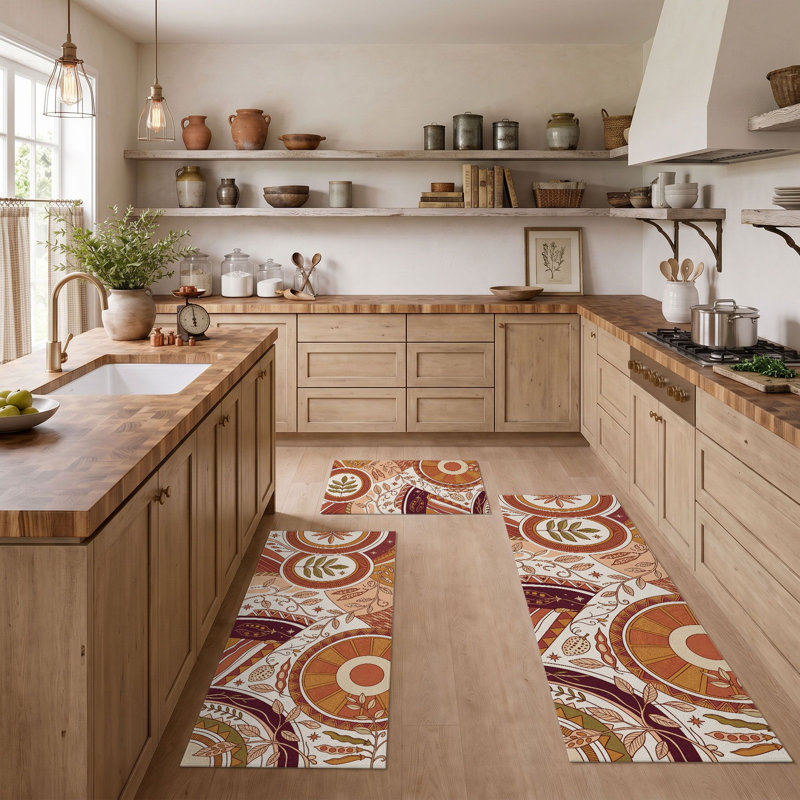 Tapis de cuisine lavables antidérapants Earthy