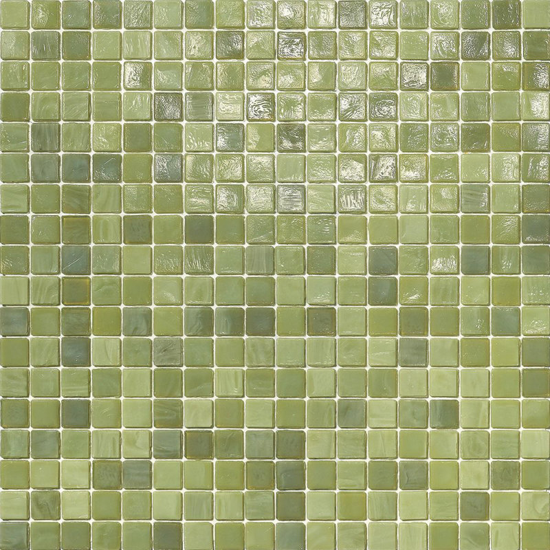 5/8" x 5/8" Glass Mosaic, Yellow/Green