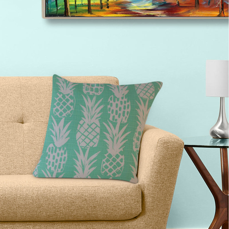 Coussin Yamka, 18 po x 18 po, Coussin décoratif, Bleu