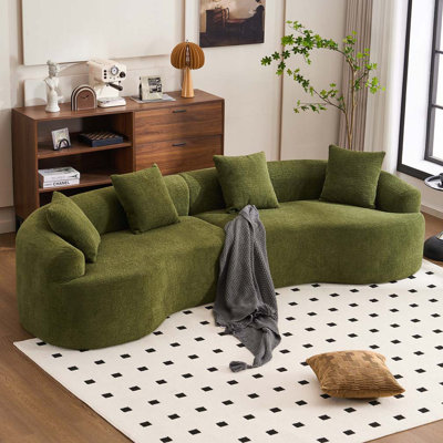 Curved Living Room Chenille Compression Sofa