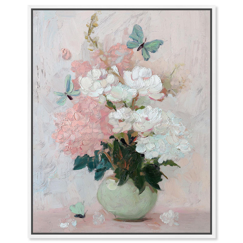 "Hydrangea Blossoms II", impression murale sur toile par Art Remedy, cadre blanc, 24 x 30, H 31 po x l 25 po, Cadre blanc