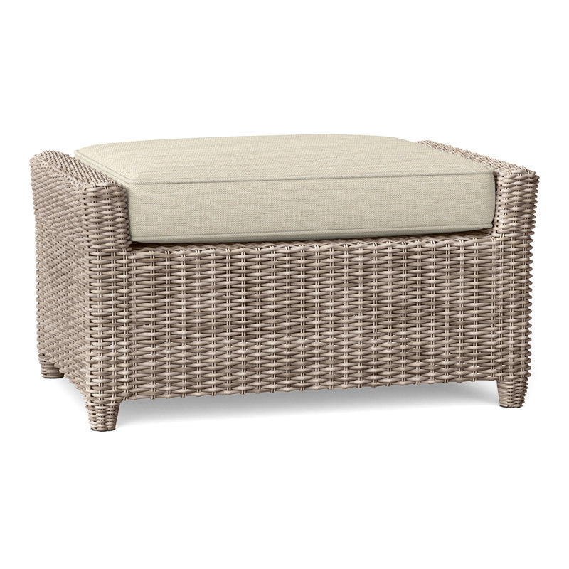 Sag Harbor Outdoor Ottoman, Oat, Oyster