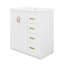 Meuble-lavabo de 30 po avec lavabo en céramique, armoire de rangement moderne à 3 tiroirs et 2 portes, meuble-lavabo autoportant, fermeture en douceur-1077437584