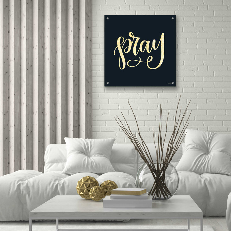 "Pray" par Imperfect Dust - Art textuel sans cadre, H 24 po x l 24 po x P 0,2 po