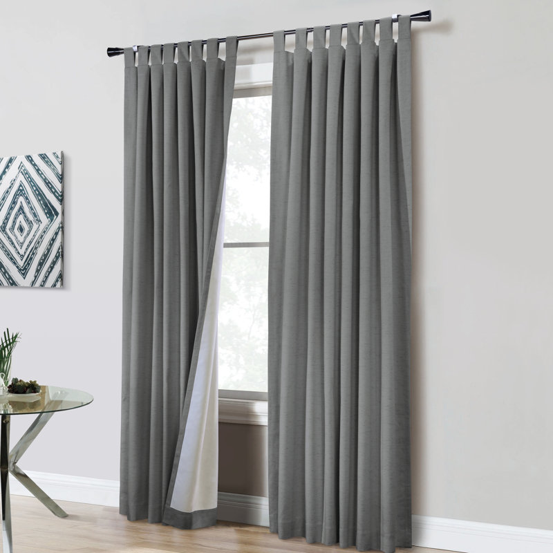 Paire de rideaux occultant et isolant Alizabeth, l 52" x L 84", Gris foncé