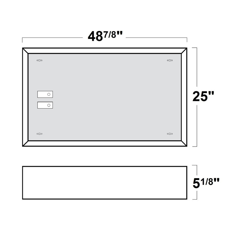 Surface Mount Frame Kit for LED Troffer, 25" H x 48.88" W x 5.13" D