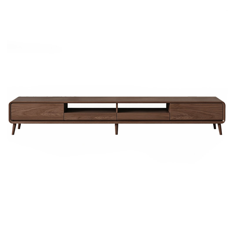 Meuble télé en bois massif brun noisette, 16.93"H*86.61"W*15.75"D