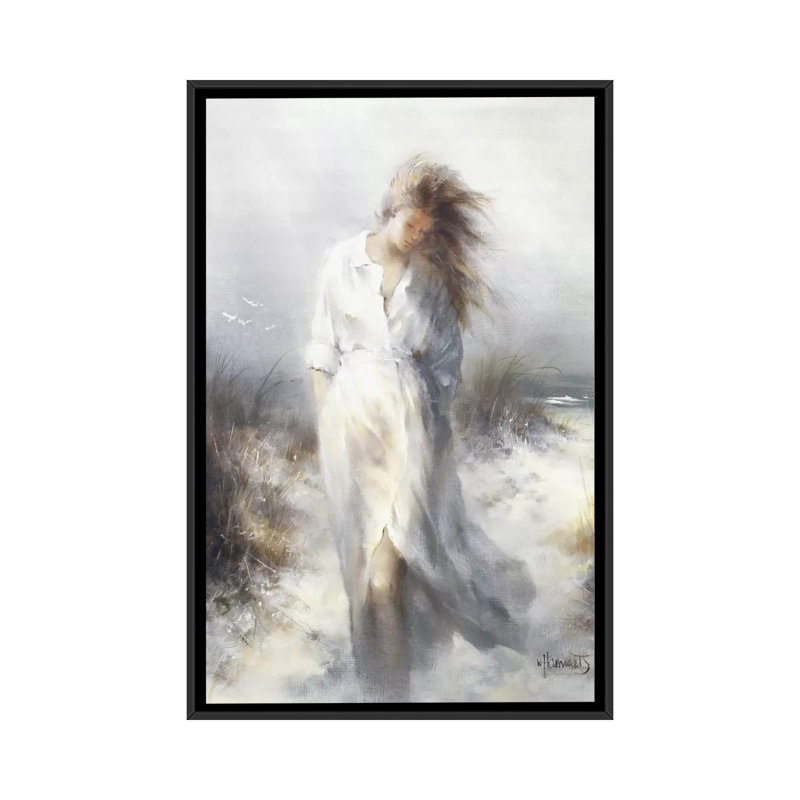« rêvey », impression sur toile, H 26 po x l 18 po x P 1,5 po, Toile avec cadre noir, Pas de tapis