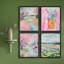 «Vibrant Landscape And Pineapple Colorful», impression sur papier encadrée de 4 pièces-97782390-97782389