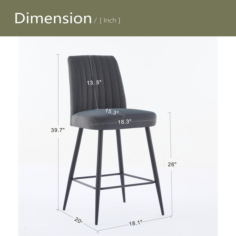 Chaises de bar réglables à pieds en fer, Gris foncé