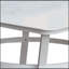 Table de patio en aluminium résistante aux intempéries avec pieds évasés, parfaite pour les espaces extérieurs et facile d'entretien