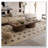 34.6'' Square Coffee Table For Living Room, Modern Wood Veneer Top With Parquet Pattern & Cylindrical Base, Thickened Tabletop, Easy Assembly-1570445511